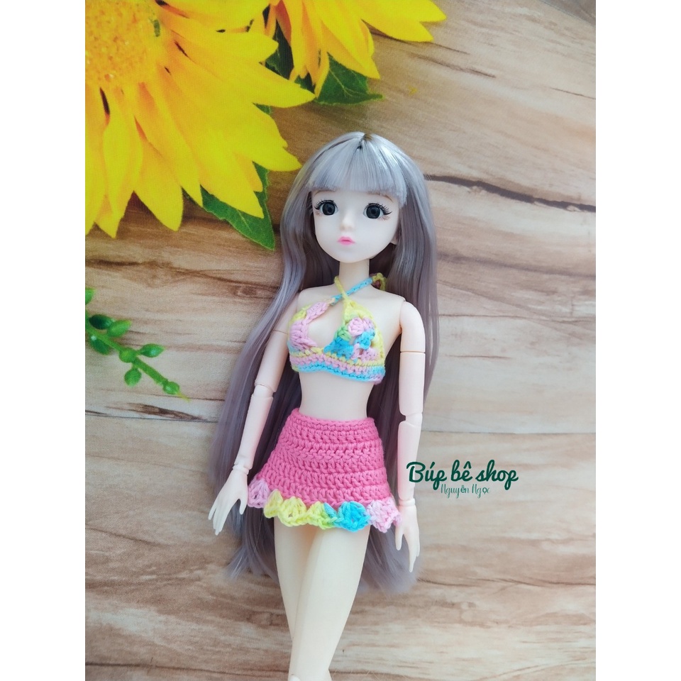 Bikini len cầu vồng cho búp bê barbie, búp bê 30cm