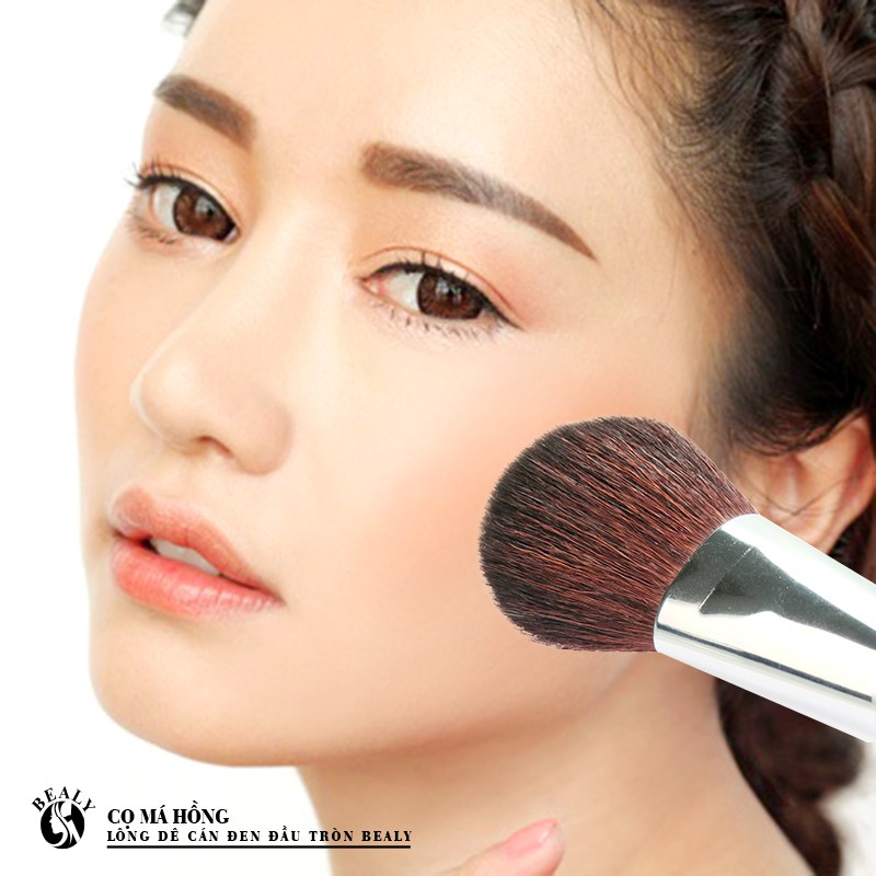 Cọ Má Hồng Lông Dê Cán Đen Đầu Tròn BEALY