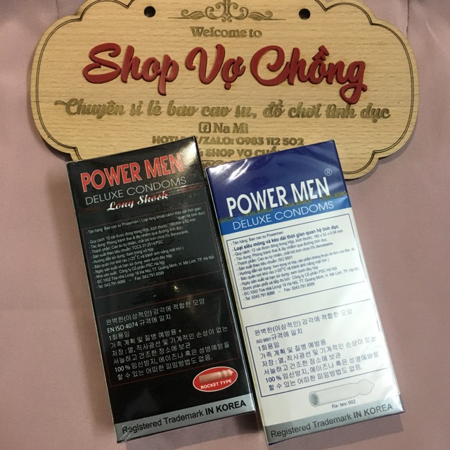 Bao cao su Powermen Viagra ( hộp 12 cái)  và bao cao su Powermen cá ngựa (1 hộp 12 chiếc) kéo dài thời gian