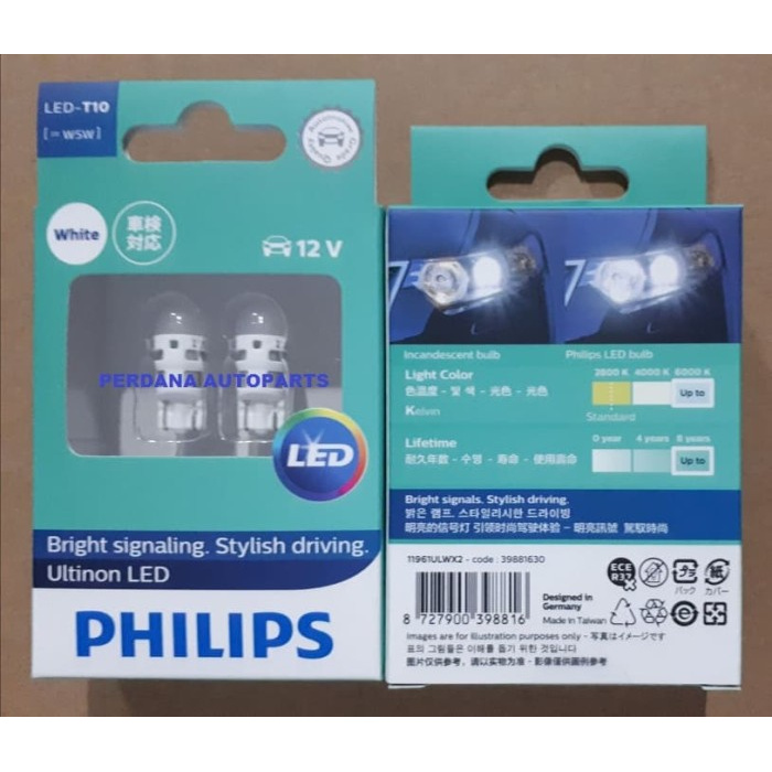 Đèn Led T10 Philips 6000k Chuyên Dụng Cho Xe Hơi