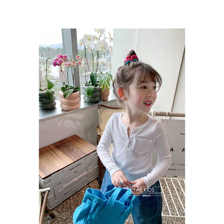 Áo Thun Cotton Mỏng Tay Dài Phong Cách Hàn Quốc Nhật Bản Thời Trang Xuân Thu 2022 Dành Cho Bé Gái
