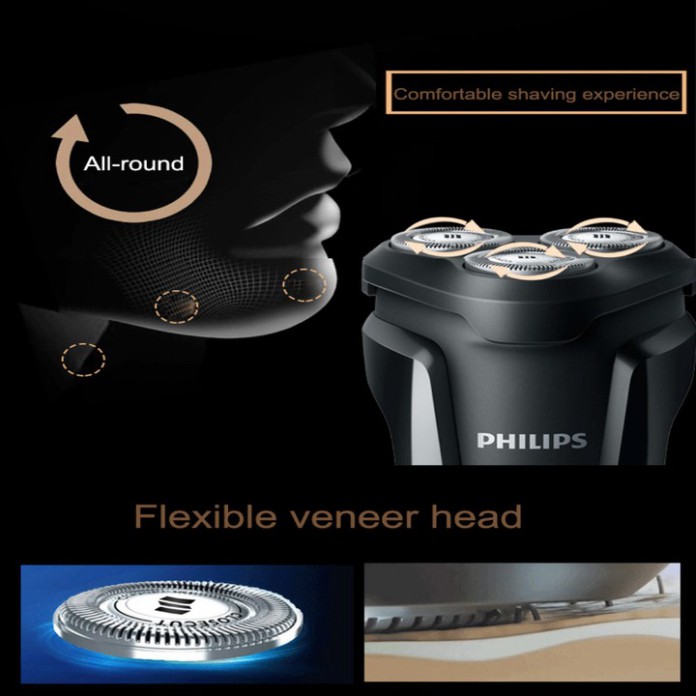 Sản Phẩm Máy cạo râu 3 lưỡi thương hiệu cao cấp Philips S1010- Bảo hành chính hãng 24 tháng .