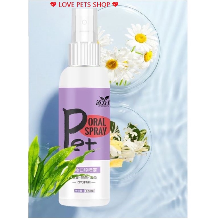 XỊT VỆ SINH KHỬ MÙI HÔI RĂNG MIỆNG CHÓ MÈO &quot;MẪU MỚI&quot; - LOVE PETS SHOP