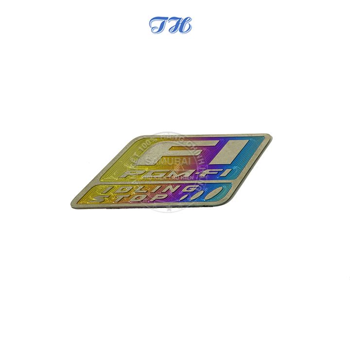 Tem titannium chữ Fi dán cho tất cả cho xe như sirius, vario, raider fi, satria, winner, winner x, sonic, exciter 150,..