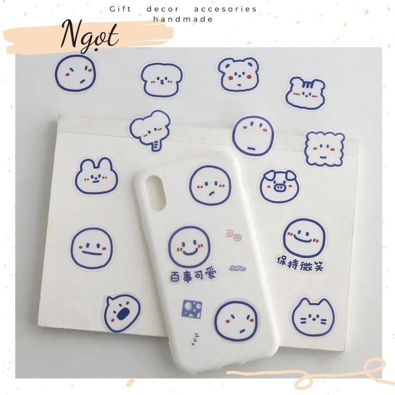 Sticker trong suốt Xinh xỉu hình CUTE