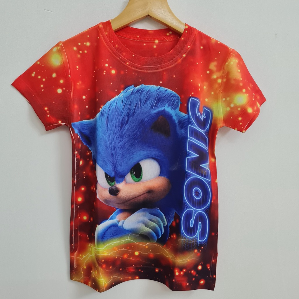 Áo thun 3D Nhím Sonic siêu ngầu cho bé trai