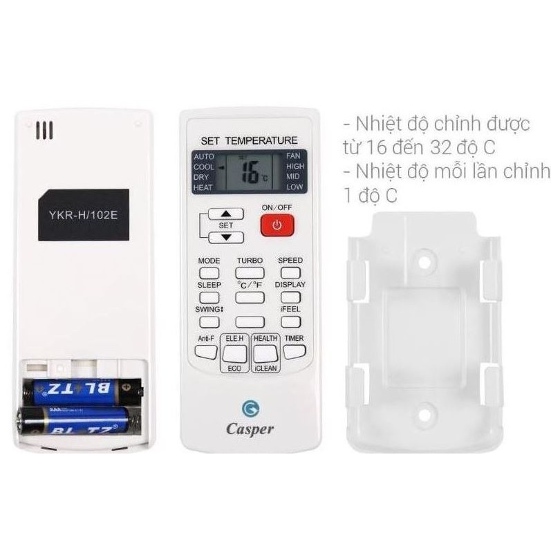 Điều hòa Casper HC-24IA32 24000BTU 1 chiều Inverter - Lưới lọc bụi ion bạc diệt khuẩn khử mùi hiệu quả Làm lạnh nhanh