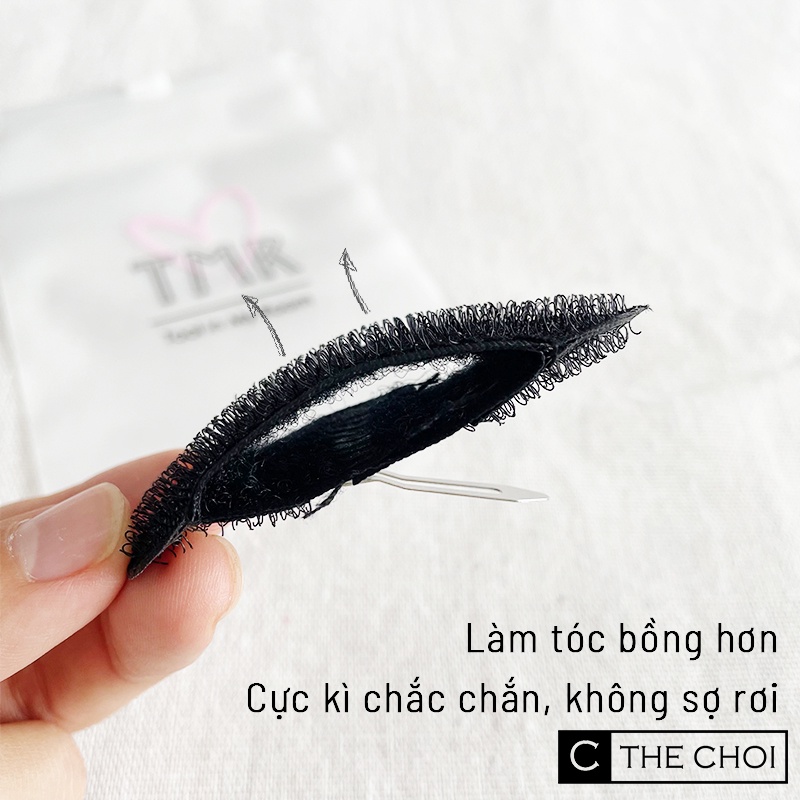 Dụng cụ kẹp tóc đệm tạo phồng chân tóc TMR hai màu đen và nâu