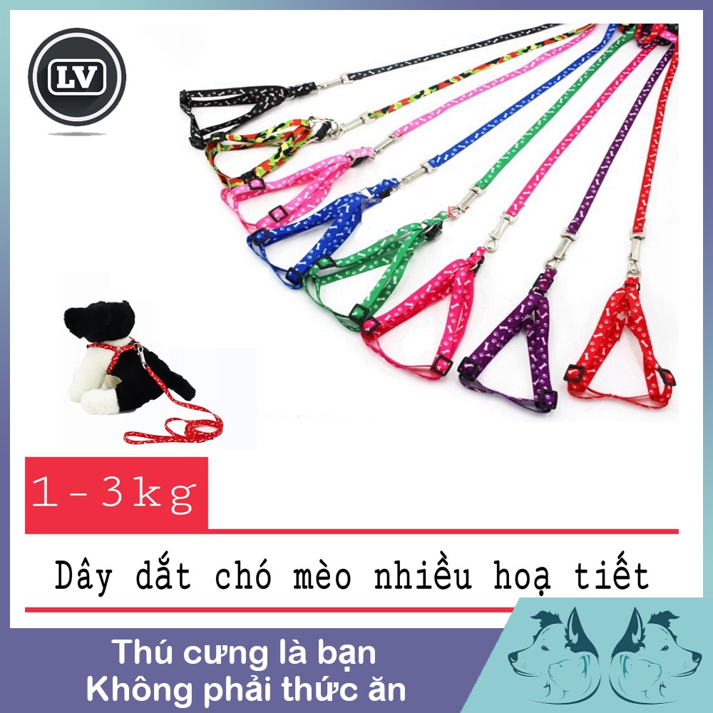 Dây dắt kèm yếm cho chó mèo size 1cm
