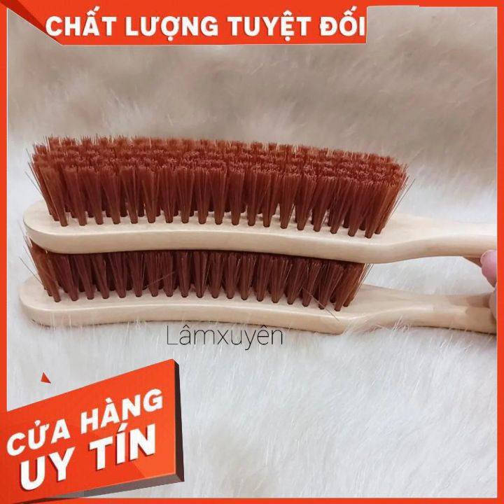 Lược Chải Chổi phủi tóc cong Barber QUEEN sang trọng, đẳng cấp cho salon barber shop nam nữ Cán Gỗ Lông mềm FREESHIP .