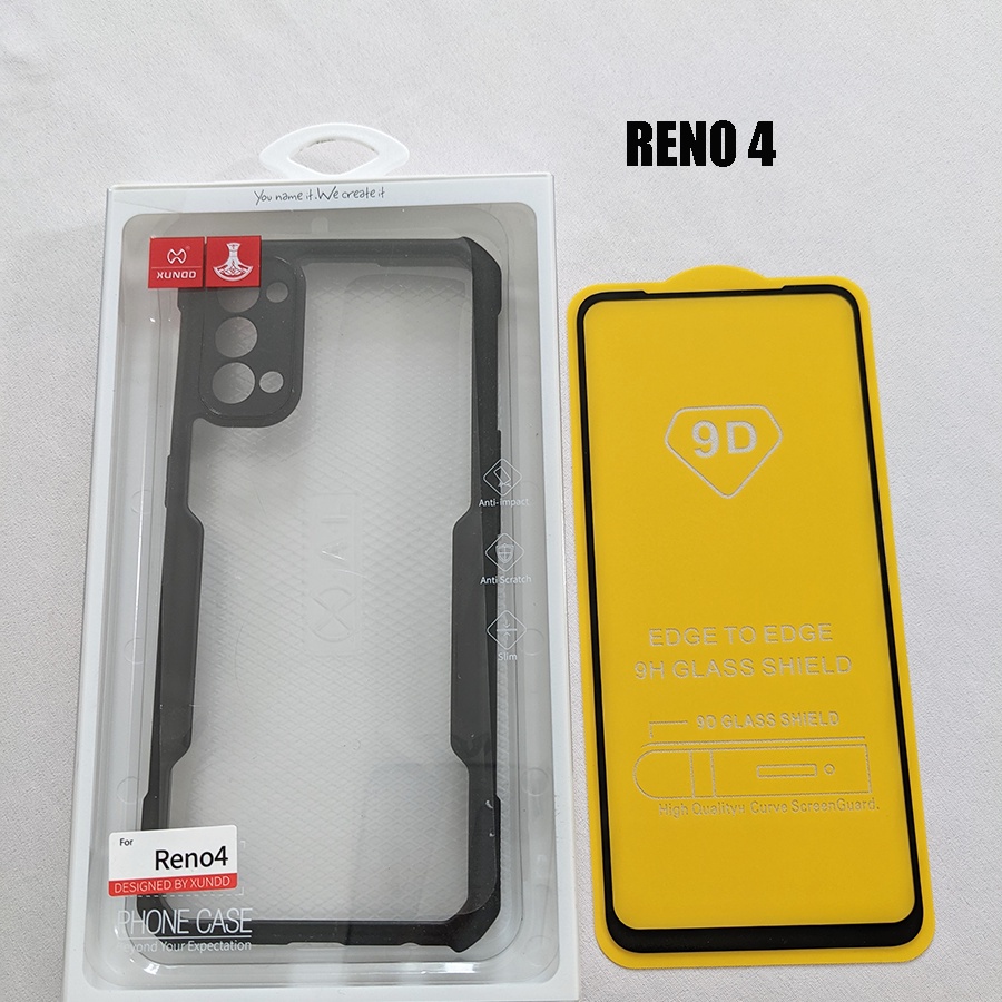 Ốp lưng chống sốc Oppo Reno 4 Xundd tặng kính full màn hình