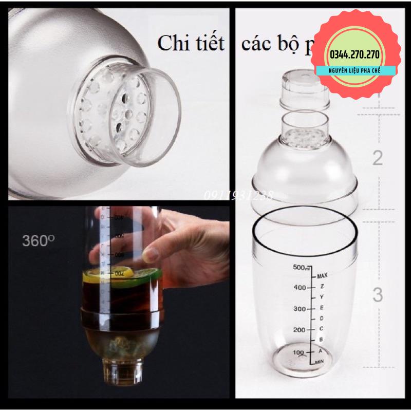 Bình lắc nhựa - Bình Shaker nhựa có vạch chia