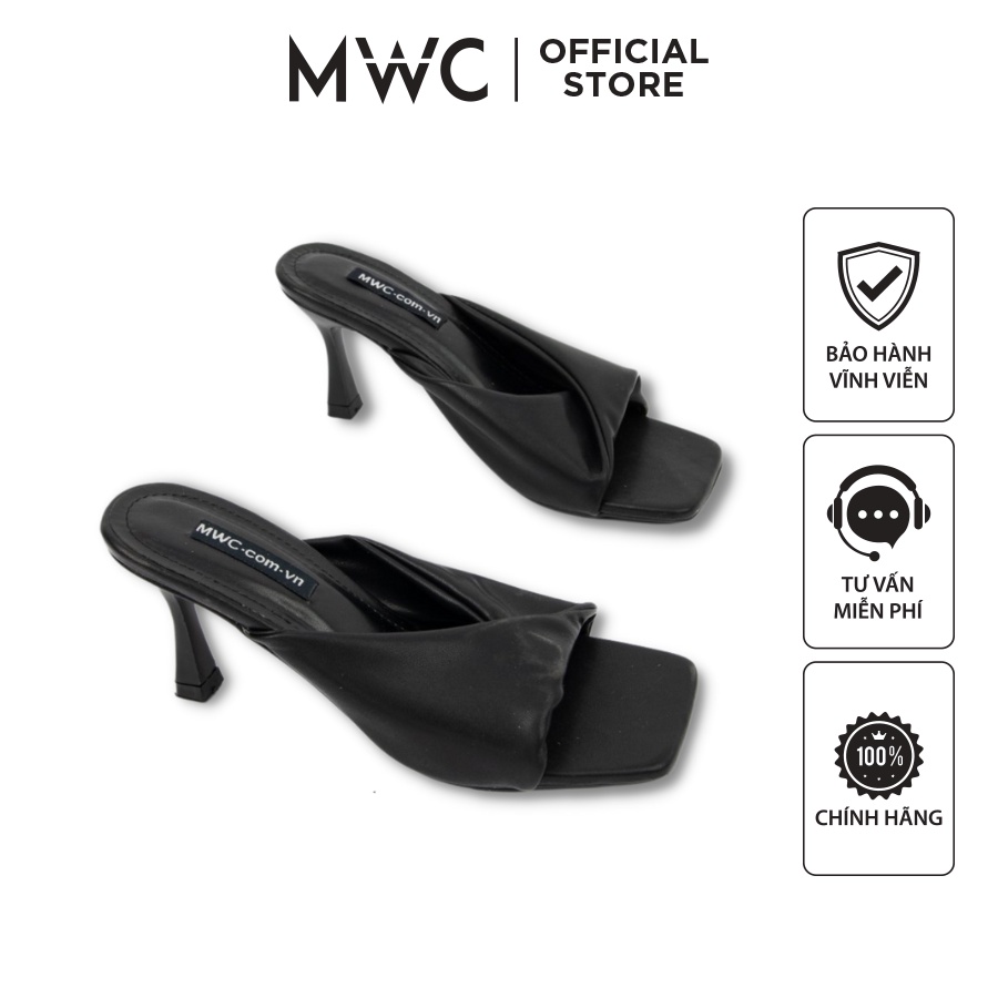 Giày MWC 4238 - Guốc Cao Gót Đế Nhọn 7cm, Dép Cao Gót Quai Ngang Cách Điệu Cá tính