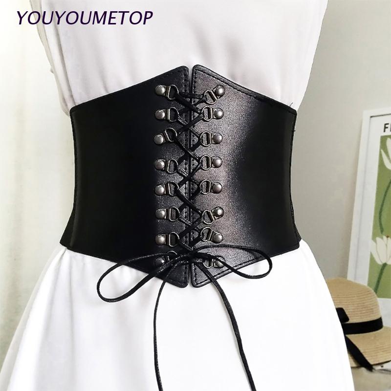 Đai nịt bụng co giãn màu đen phong cách punk thời trang tùy chọn kiểu dáng cho nữ