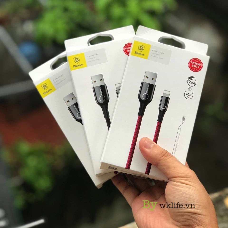 CÁP SẠC NHANH IPHONE TỰ NGẮT BASEUS | Dây Chống Rối Có Đèn Led Hiển Thị | Cam Kết Chất Lượng Chính Hãng - 32006