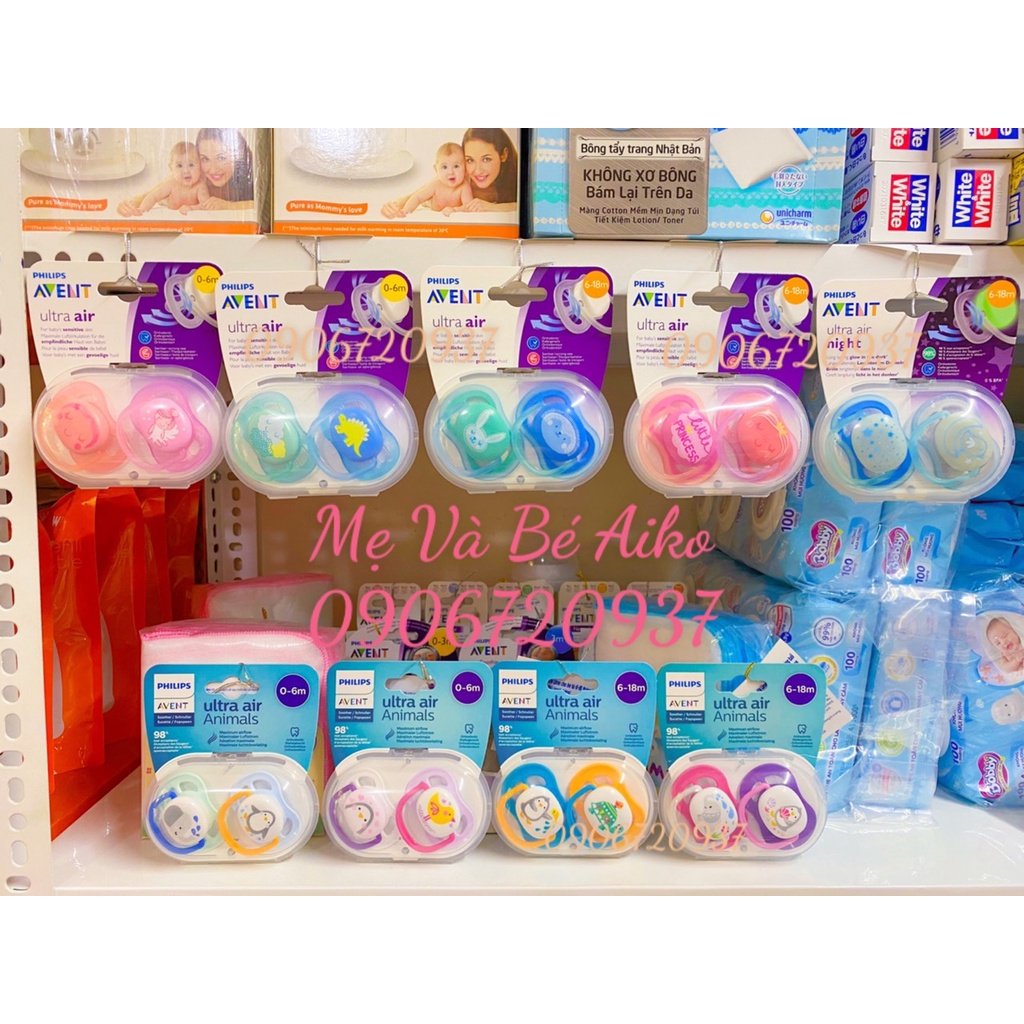 Avent Nguyên Set 2 Núm - Núm Ty Giả, Núm Ty Ngậm Nhiều Dòng Philip Avent Ultra Air, Ultra Soft Cho Bé Shop Mẹ Và Bé Aiko