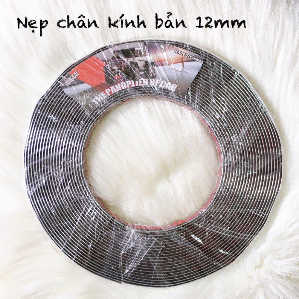 New  Cuộn Nẹp viền chân kính ô tô mạ Crom rộng 1,2cm x 15m Kèm 02 Lọ dung dịch keo mồi 3M