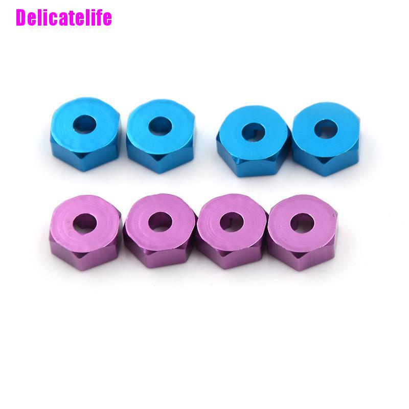 Set 4 đai ốc lục giác 12mm bằng nhôm kèm chốt cho xe điều khiển HSP 1/10