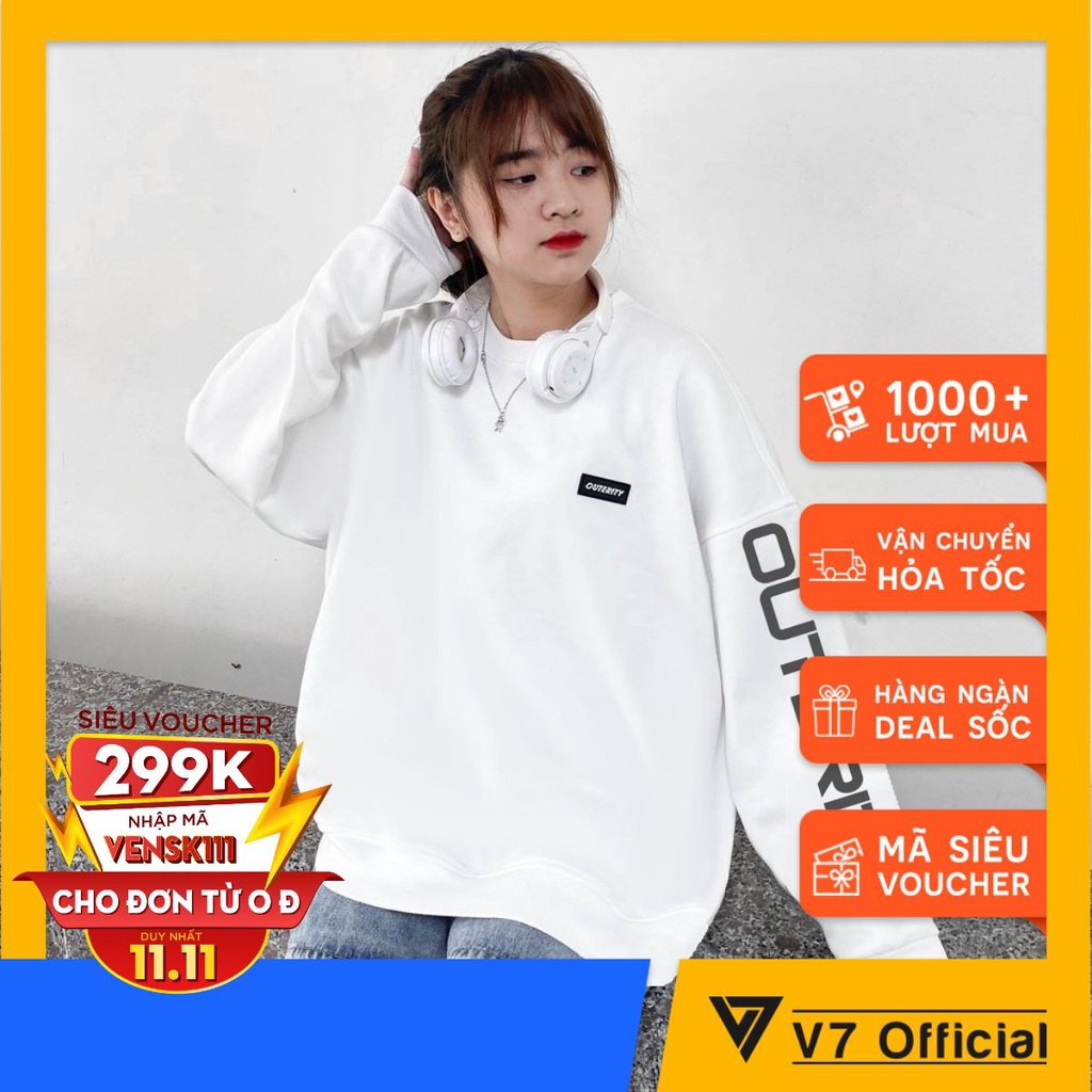 Áo Sweater mẫu OUTERITY Essentinal- áo nỉ unisex MÀU trắng nhiều size (N341)