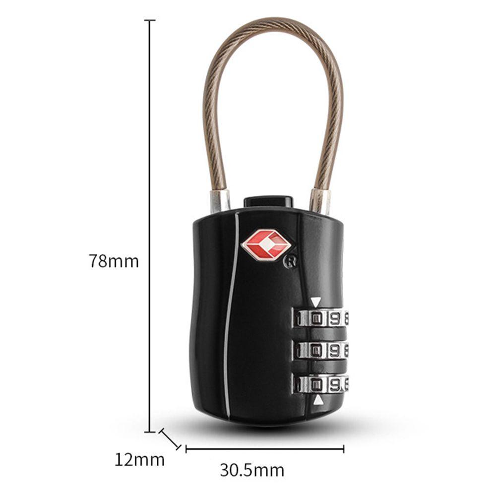 Ổ Khóa Dây Thép 3 Chữ Số TSA Nhỏ Gọn Chống Thời Tiết Đa Năng