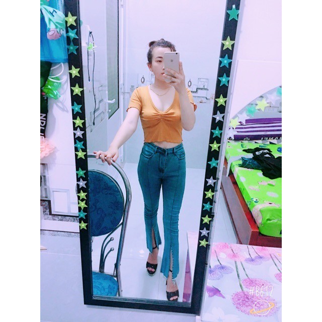 [Mã WASTMAY giảm 15% tối đa 30K đơn 150K] quần jean nữ lưng cao ống loe - là hình thật 1196 | BigBuy360 - bigbuy360.vn