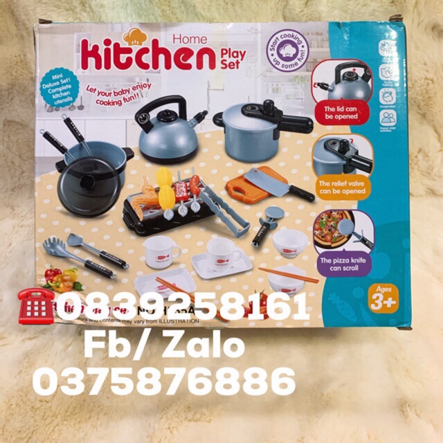 Bộ Đồ Chơi Nấu Ăn Cao Cấp Kitchen Home(có video thật tại shop)