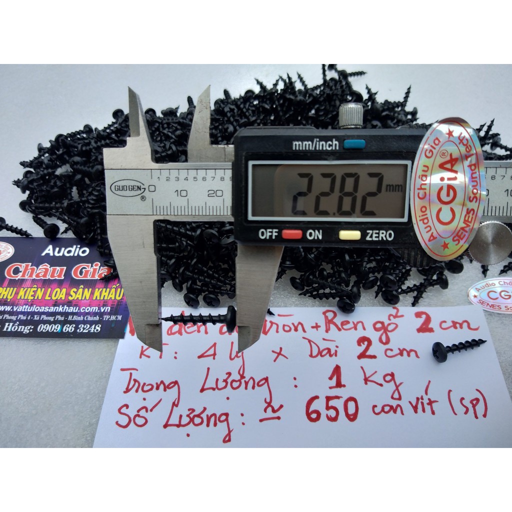 Vít dù đen 2cm 1kg Audio Châu Gia