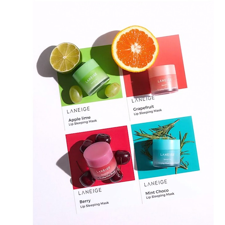 [LANEIGE]💝THƯƠNG HIỆU HÀN QUỐC💝Water Cica Berry Grapefruit Apple Lime Mint Choco Lip Sleeping Mask KOREA cosmetics