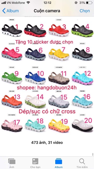 Sticker/jibbitz gắn dép sục (có bán sục cross người lớn và trẻ em)