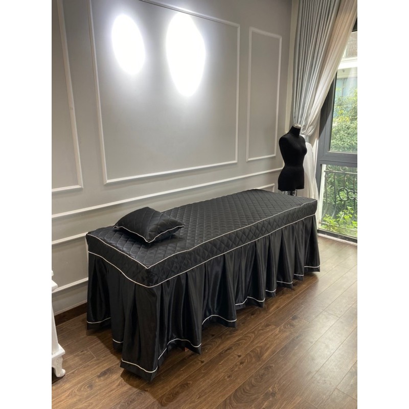 Drap ga phi lụa chần bông giường spa, massage, nail mi, phun xăm