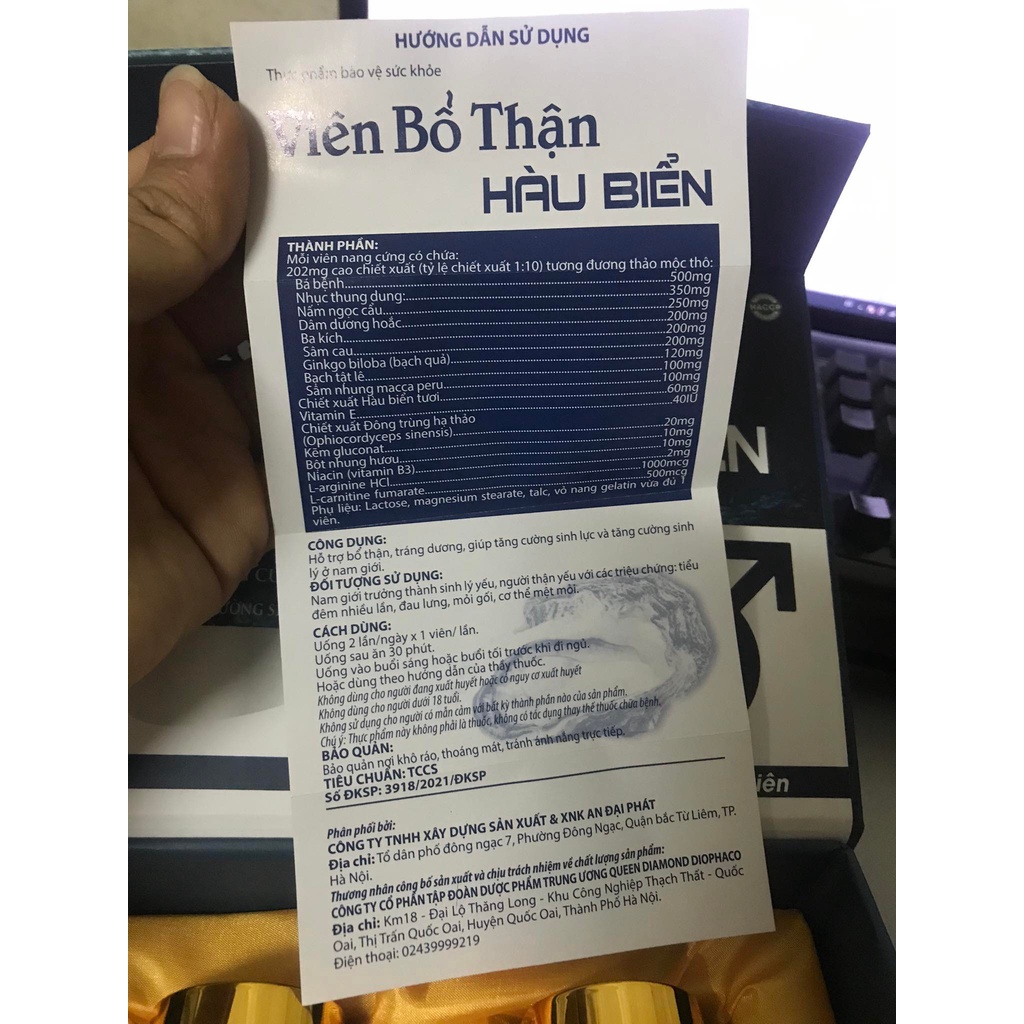 Viên bổ thận HÀU BIỂN - Tinh chất Hàu Biển OB- Tăng cường chức năng sinh lý nam ( Hộp 2 lọ x 30 viên)