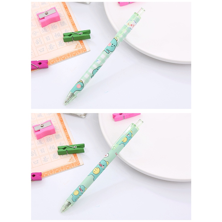 Set 6 Bút Mực Gel Đen Hình Khủng Long Dễ Thương Cho Học Sinh