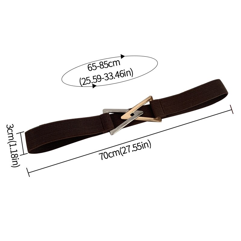 Thắt Lưng Nữ Vải Canvas Màu Đen Khóa Hình Tam Giác