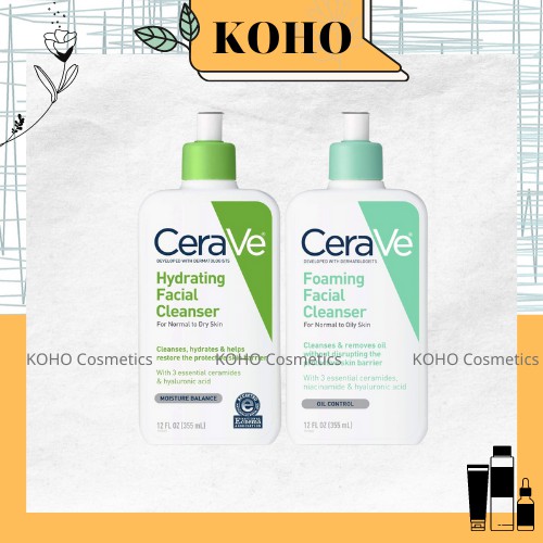 [Bill US] Sữa rửa mặt Cerave dịu nhẹ
