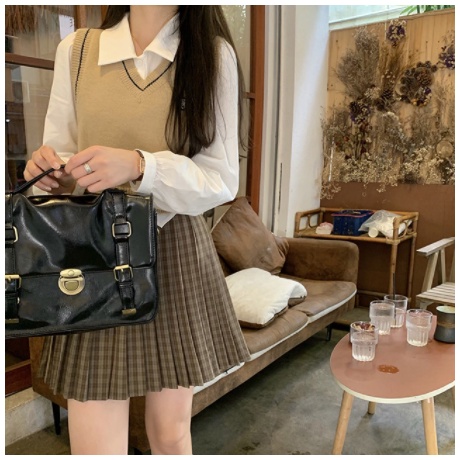 Áo dệt kim sát nách cổ chữ V phong cách retro thời trang cho nữ | BigBuy360 - bigbuy360.vn