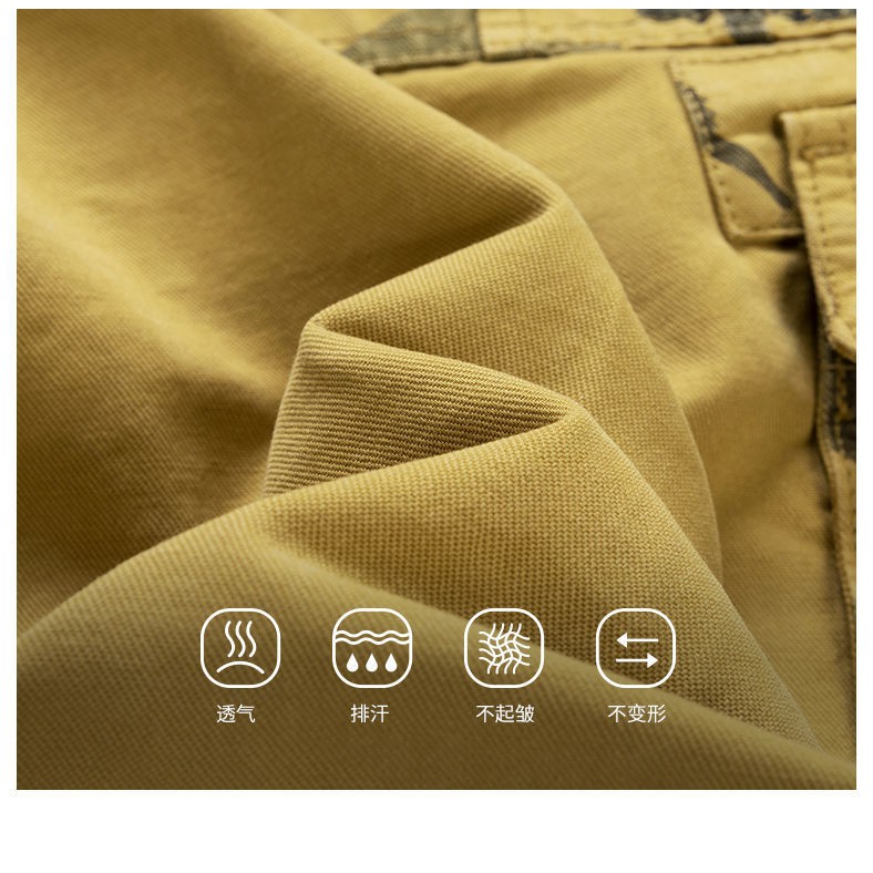 ♈┇◕Ngàn hạc giấy mùa hè quần sáu điểm của nam giới yếm cotton rộng rãi đi biển âu