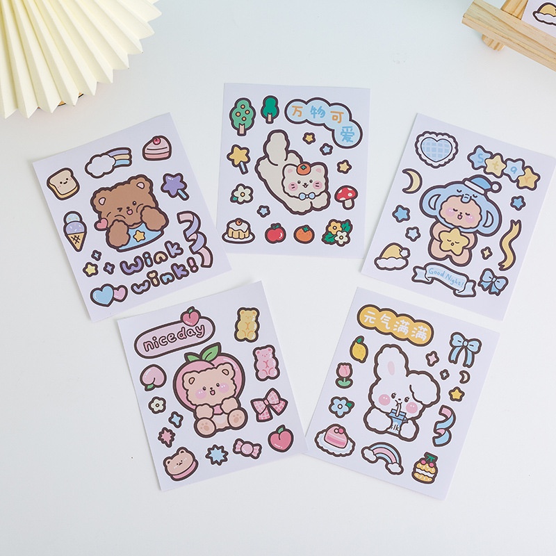 Hình dán trang trí cốc nước cách nhiệt hình động vật dễ thương