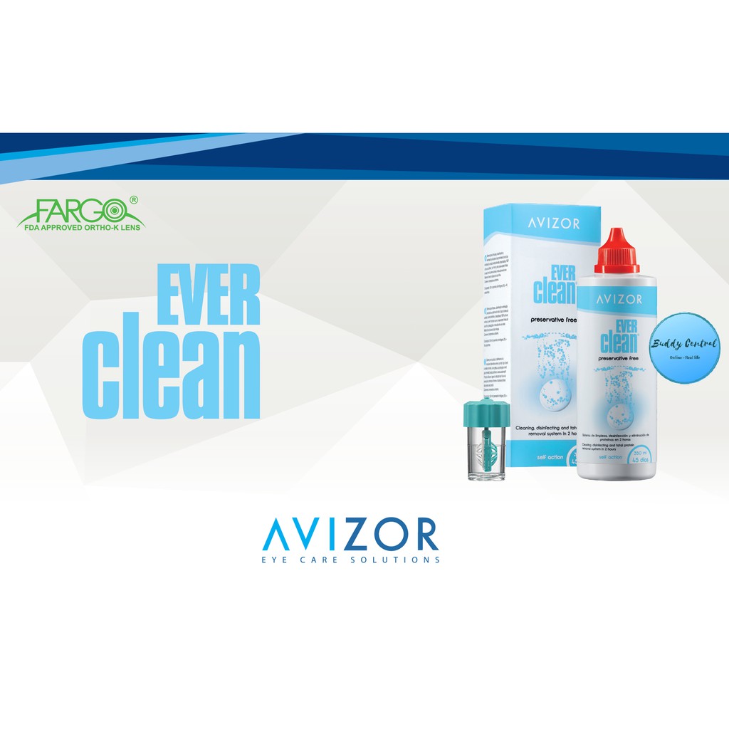 Dung dịch khử trùng và diệt khuẩn lens kính áp tròng Avizor Ever Clean Plus 225ml