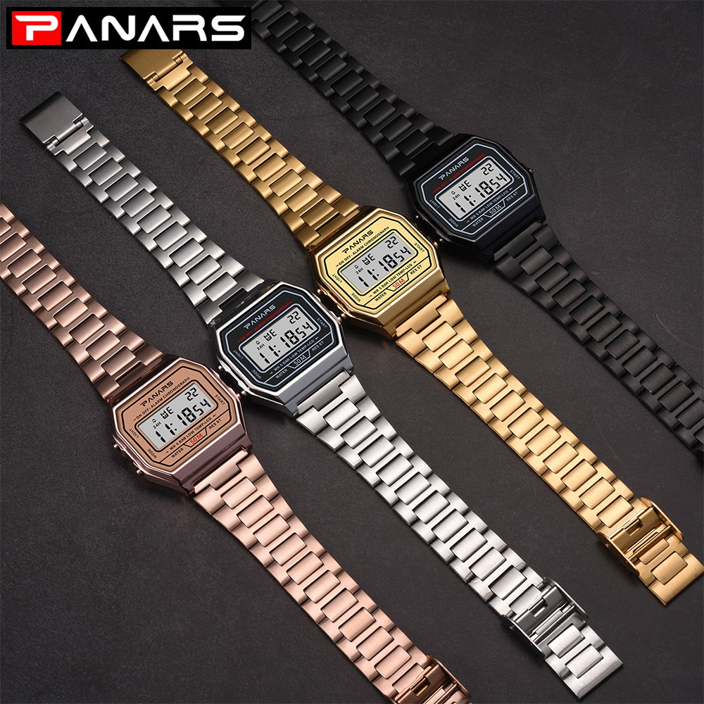 Đồng hồ dành cho nam nữ PANARS 8126 dáng thể thao chống nước màu Đen