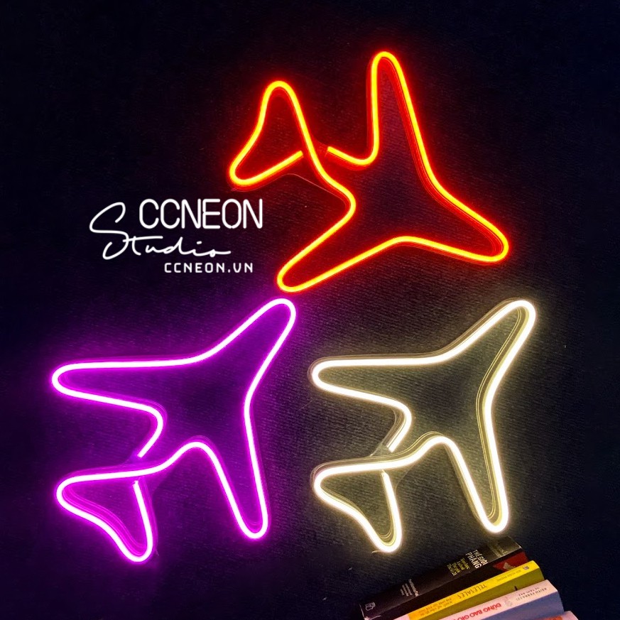 Đèn Led Neon Trang Trí Hình Máy Bay Nhiều Màu