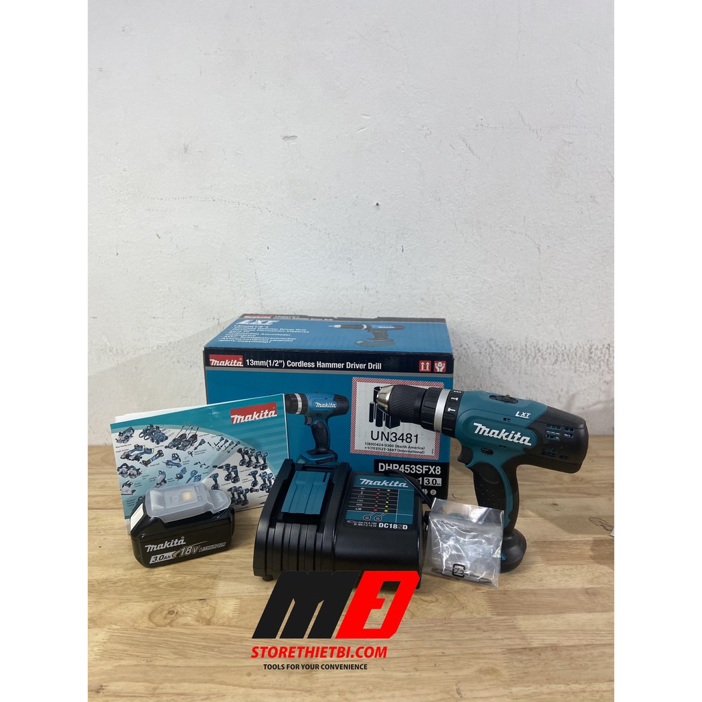 DHP453SFX8 Máy khoan bắt vít MAKITA  (18V 3.0AH)