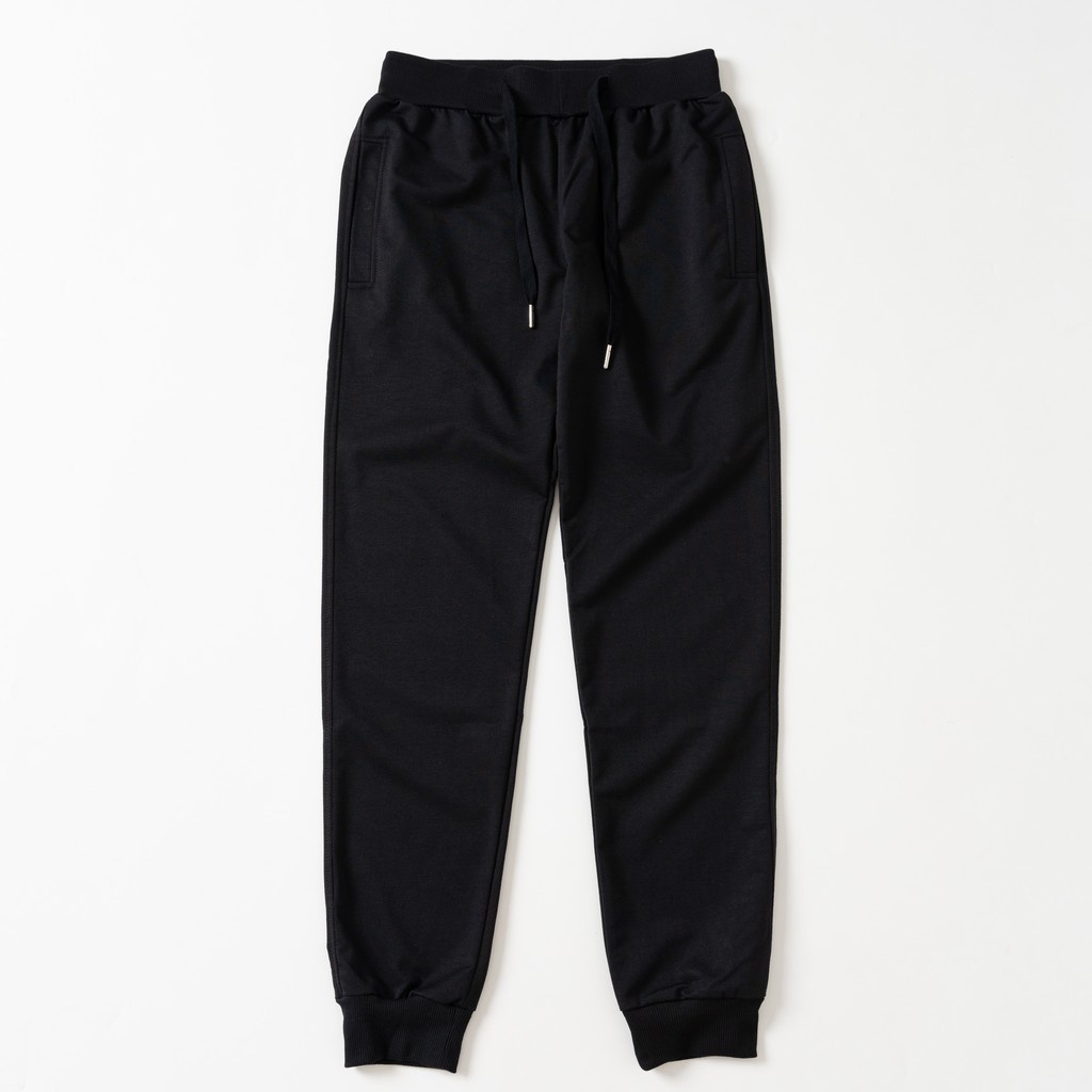 Quần jogger thun nam nữ Kenta đen trơn QTD0001
