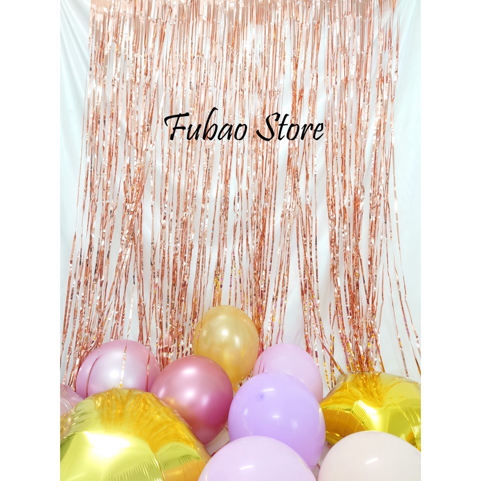Rèm kim tuyến trang trí sinh nhật, trang trí sinh nhật đơn giản, rộng 1mx dài 2m Fubao Store