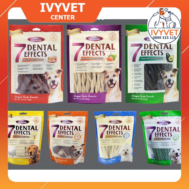 Thức ăn cho chó - Xương gặm sạch răng cho chó mèo 7 Dental Effects