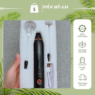 [Hàng chính hãng SOKANY]  Máy tạo bọt cà phê, máy đánh trứng mini có 3 tốc độ sử dụng pin sạc cao cấp tặng kèm dây sạc