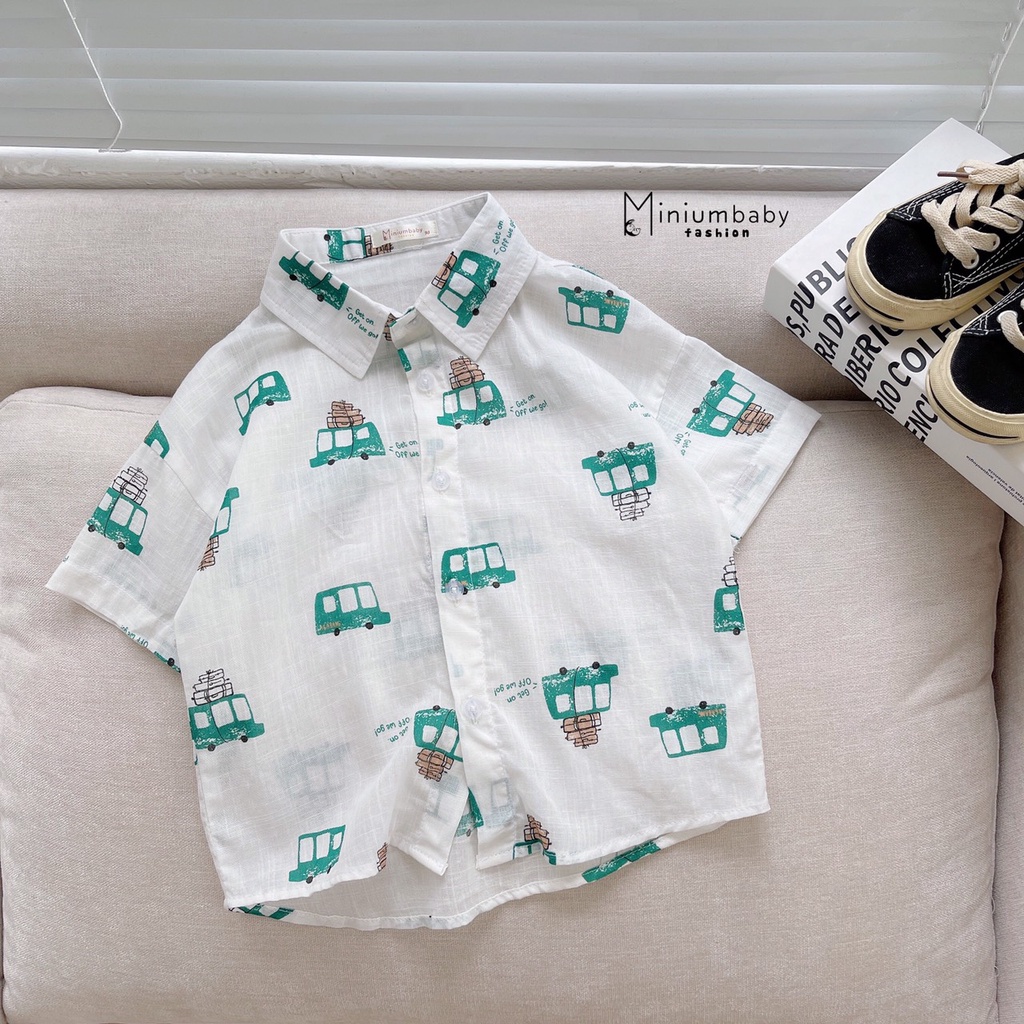 ÁO SƠ MI TAY NGẮN MINIUM CHO BÉ TRAI 11-22KG