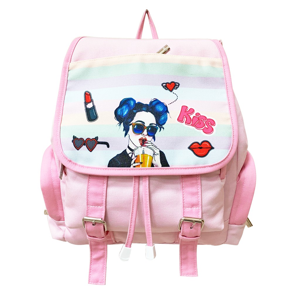 Balo cấp 2 B Bag Pastel-Kiss B-12-074 Hồng