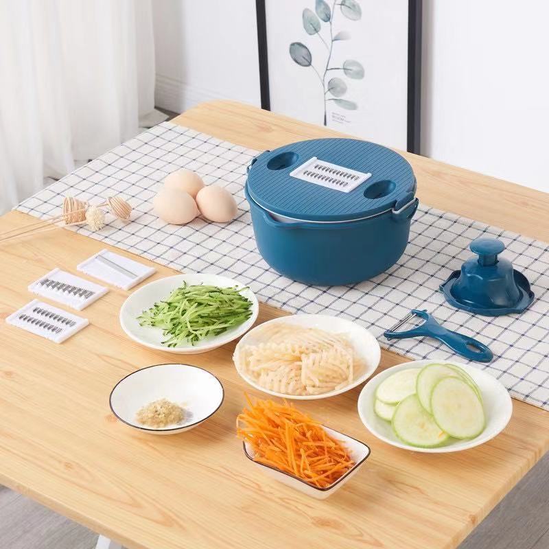 Bộ rổ nạo rau củ 12 chi tiết, bộ bào rau củ lúa mạch đa năng