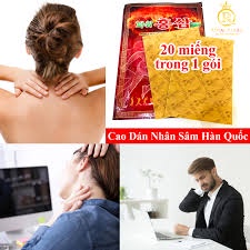 Cao Dán Hồng Sâm Chính Hãng Hàn Quốc, Túi 20 miếng