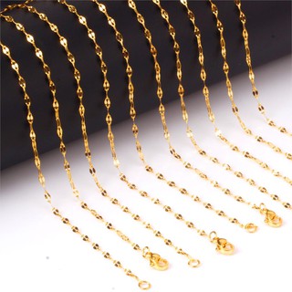dây chuyền titan mạ vàng 18k như thật kiểu lá me